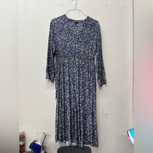 Rails Size Small Maple Midi Dress Blue Ditzy Floral